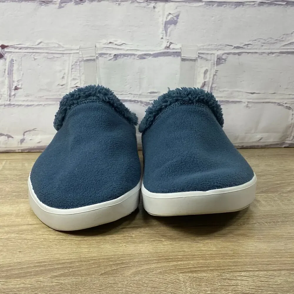 OOFOS OOcoozie Blue Fleece Lined Slip On Shoes Men's Size 11 Recovery Comfort